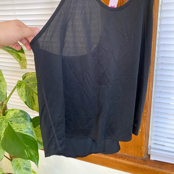 Nike Dri-Fit Women's Size Large Black Tank Top Pink Straps Racer T-Back - Picture 2 of 6